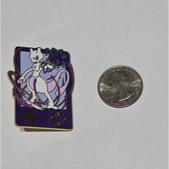Mewtwo Game Boy Enamel Pin – Psychic-Type Power in Retro Purple Style - Picture 4 of 5